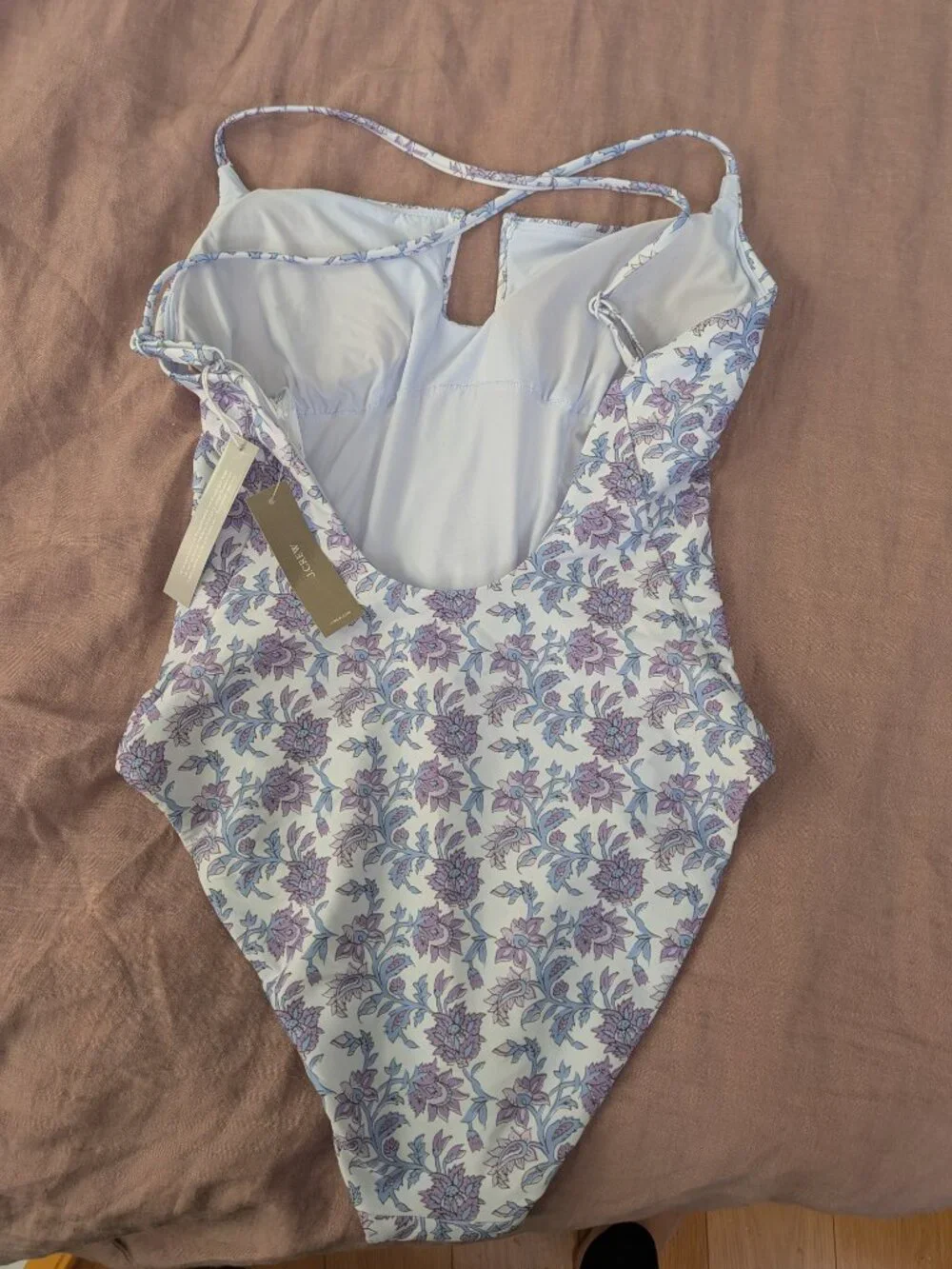 NWT J.Crew Mira Classic Sculpt One-Piece Swimsuit Purple Paisley SIZE 10